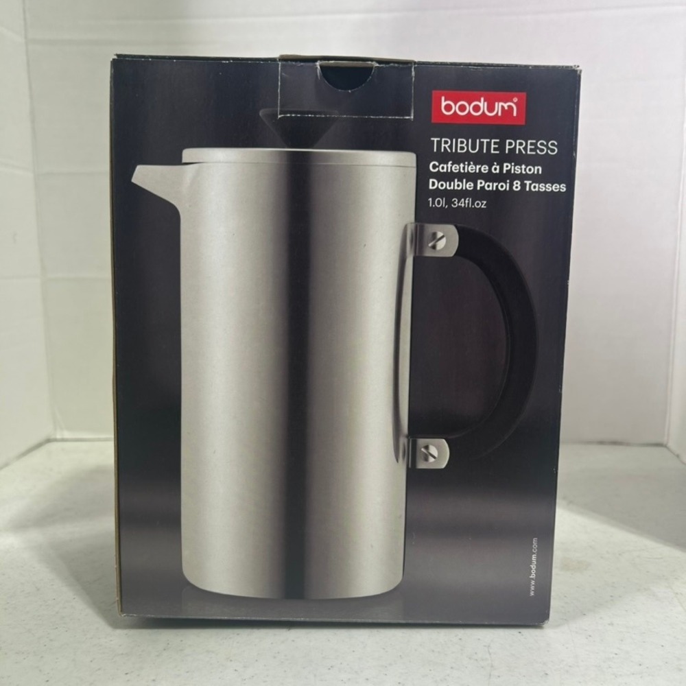 Bodum Tribute Press 8 Cup Double Wall Stainless Steel Coffee Maker 1.0L 34oz
